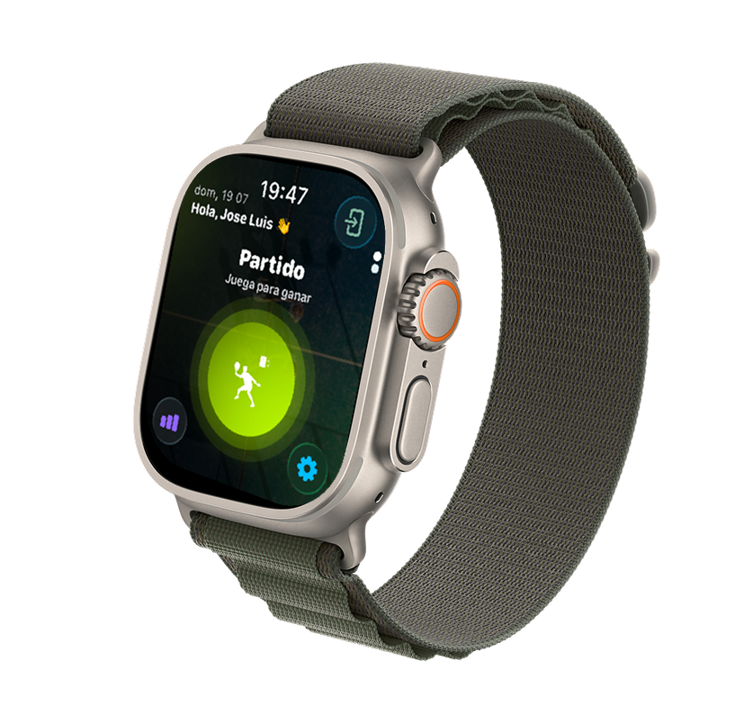 PadelLabs en el Apple Watch grabando una sesión